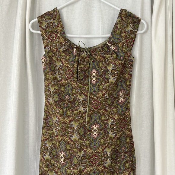 VINTAGE 1990s ABS by Allen Schwartz paisley print dress size 4 - Picture 9 of 16